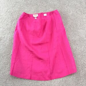 Talbots Irish Linen Skirt Pink A Line Panel Womens 12 Classic Preppy Barbiecore‎